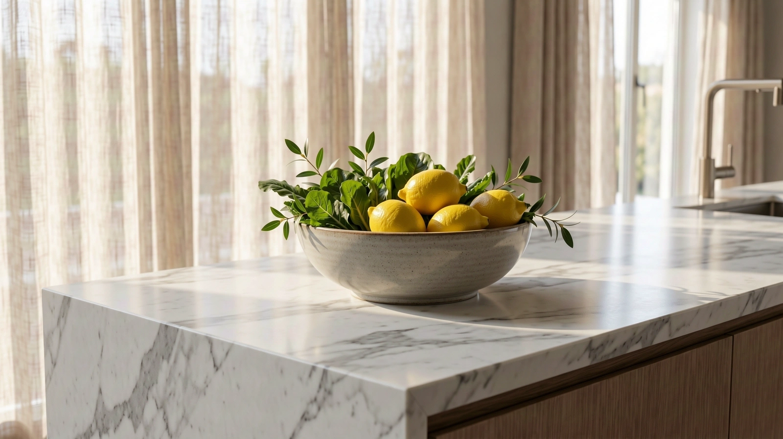 Harmonijne wnętrze kuchni z naturalnym światłem